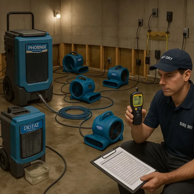 Structural Drying and Dehumidification process in Wellston, OH